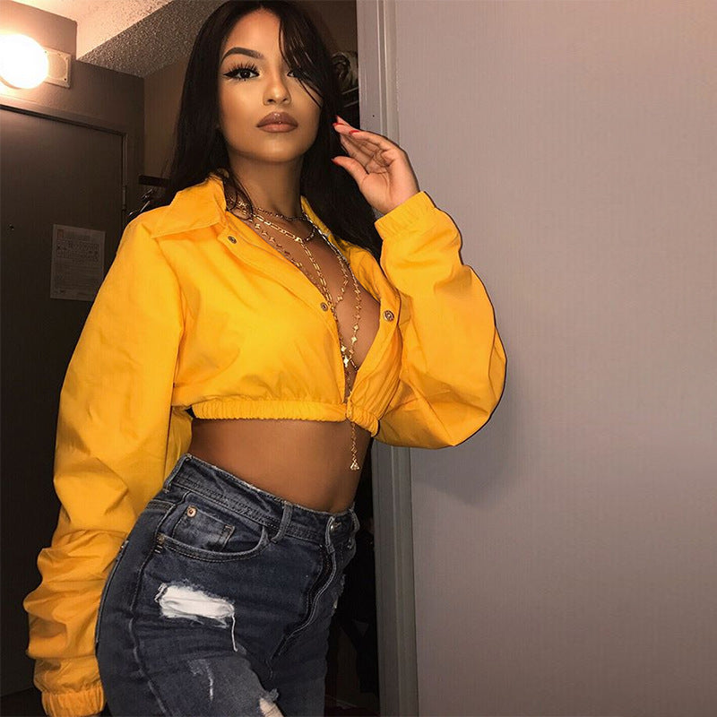 Yellow Cardi-Crop Jacket
