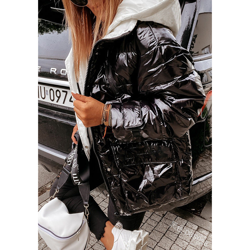 Shiny Hooded Coat