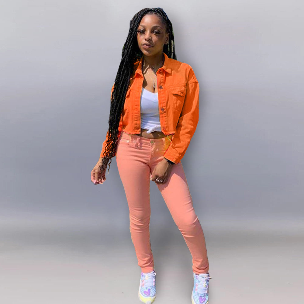 Cropped Top Denim Jacket