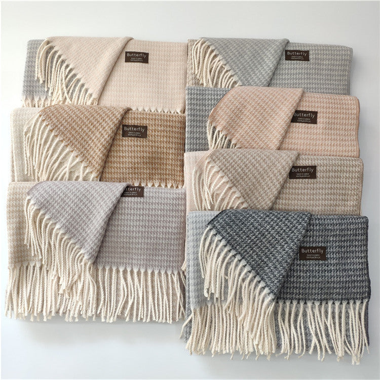 Imitation Cashmere Scarf w/Fringed Ends