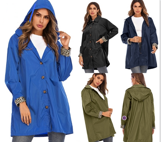 Loose Fitting Short Trench Coat with Hood