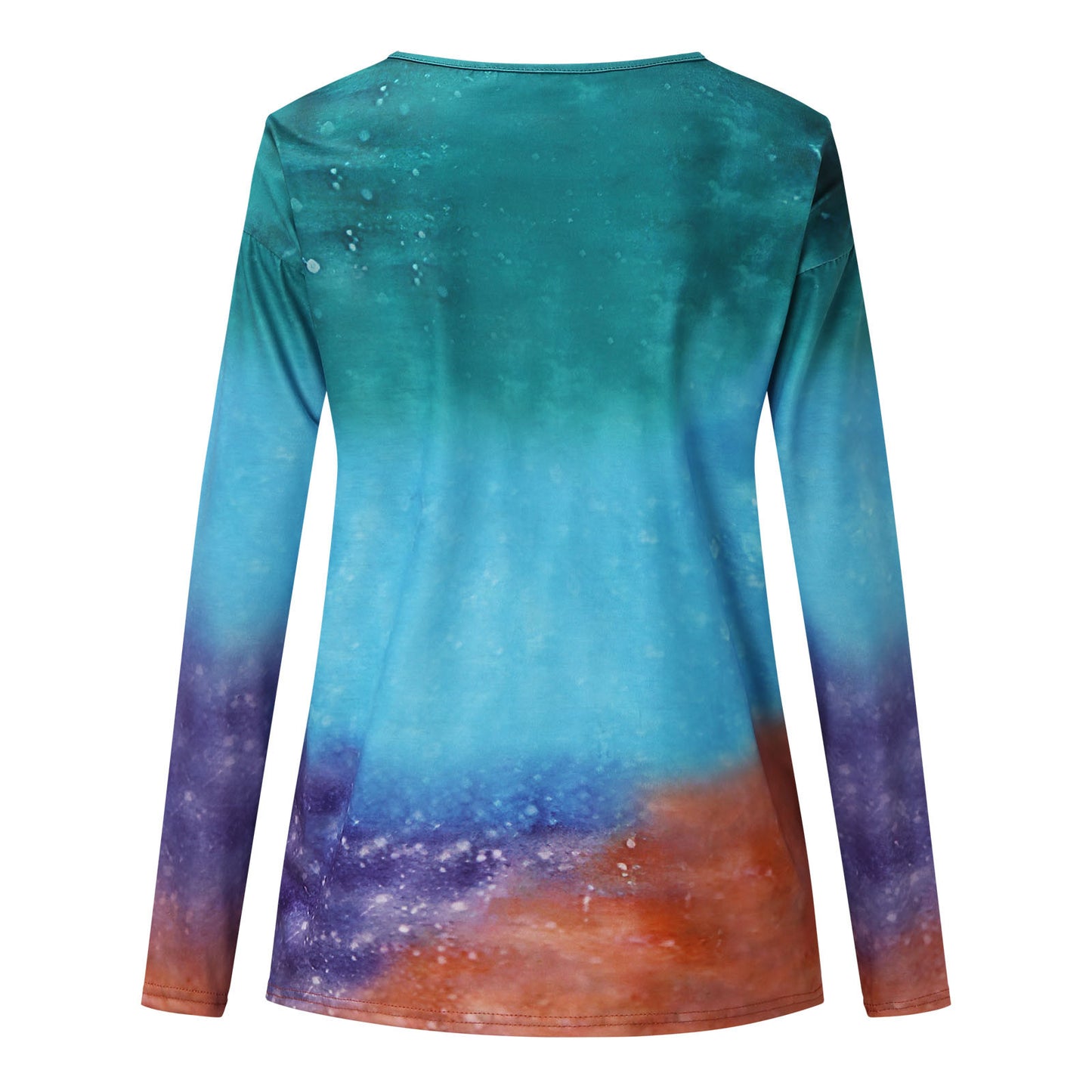 Giraffe Print Long-sleeved Round Neck T-shirt (up to 3XL)