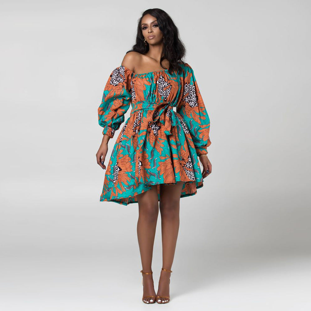 African Print Loose Waist Skirt
