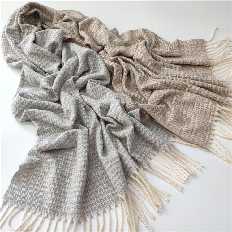 Imitation Cashmere Scarf w/Fringed Ends