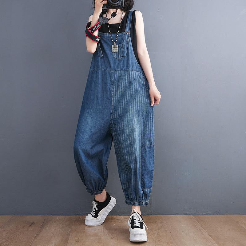 Loose Fitting Retro Denim Overalls