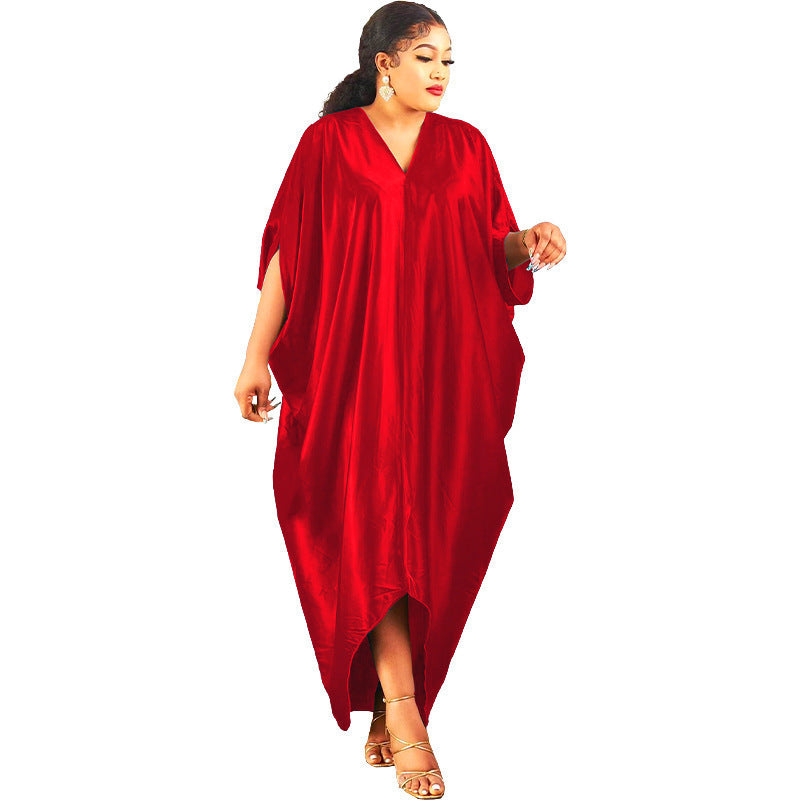 Long V-neck Caftan Dress (L to 5XL)