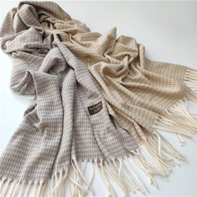 Imitation Cashmere Scarf w/Fringed Ends