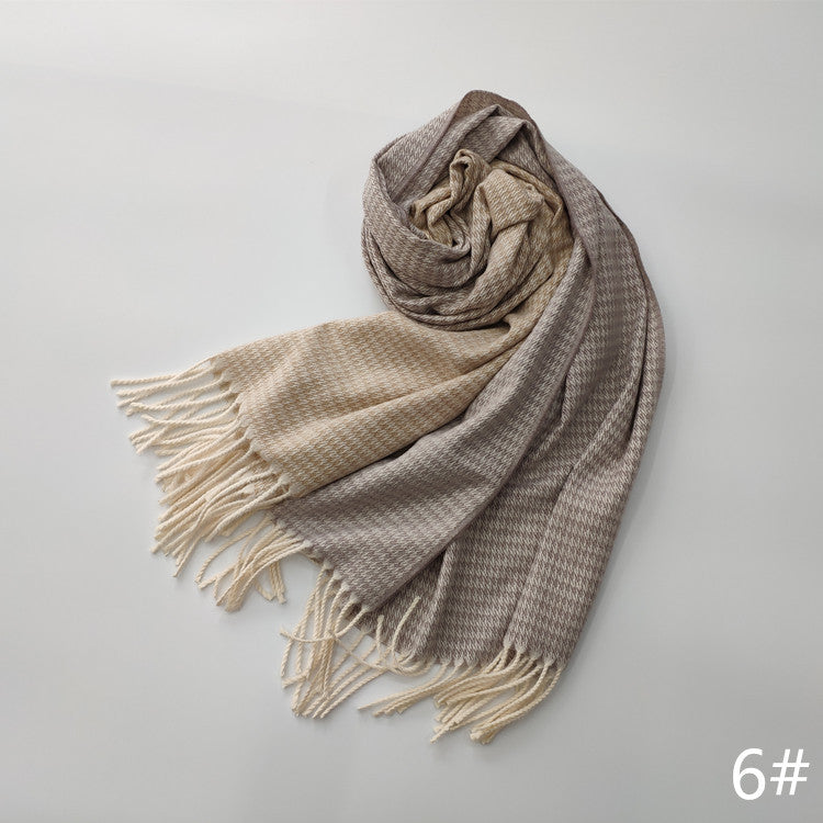 Imitation Cashmere Scarf w/Fringed Ends