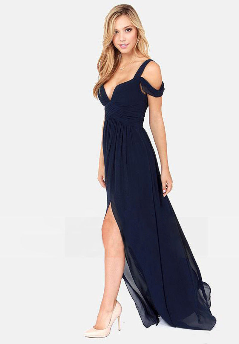 Long  Greek Style Chiffon Pleated Dress