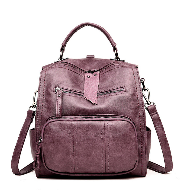 Faux Leather Multi Use Backpack/Handbag