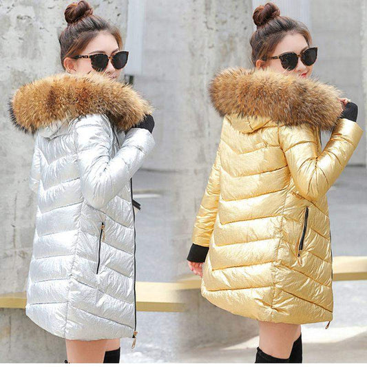 Fluffy & Puffy Slim Fitting Jacket w/Fur Lined Hood