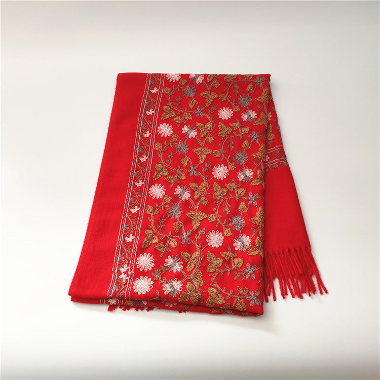 Imitation Cashmere Scarf w/Fringed Ends