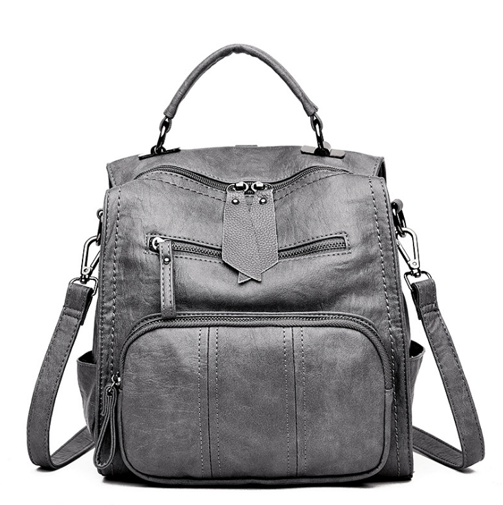 Faux Leather Multi Use Backpack/Handbag
