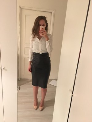 Faux Leather High Waist Skirt