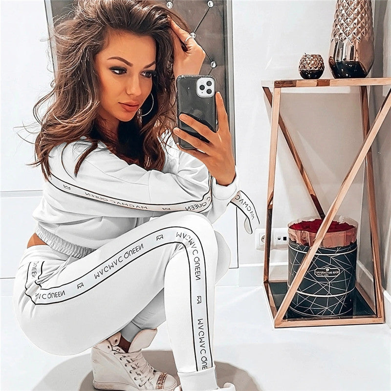 Sporty Crop TopTwo Piece Set