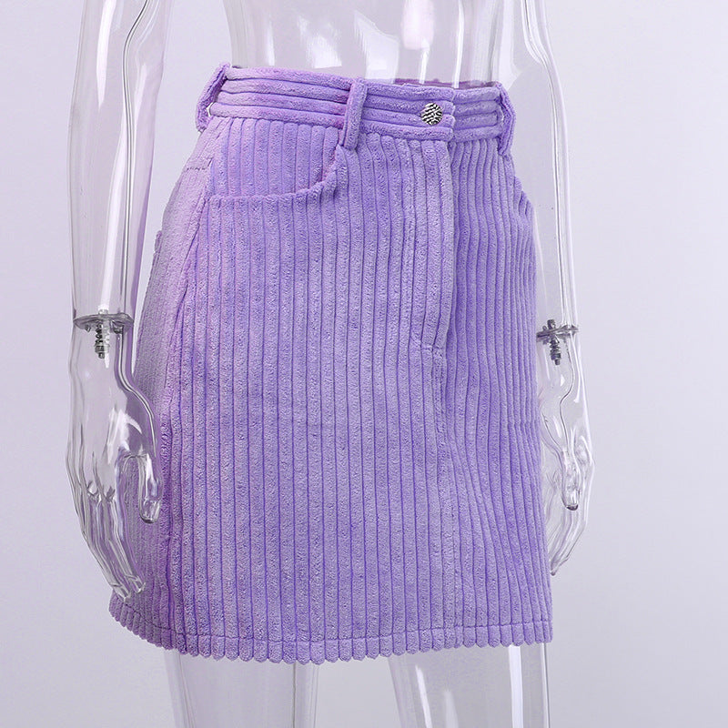 Purple Corduroy Skirt