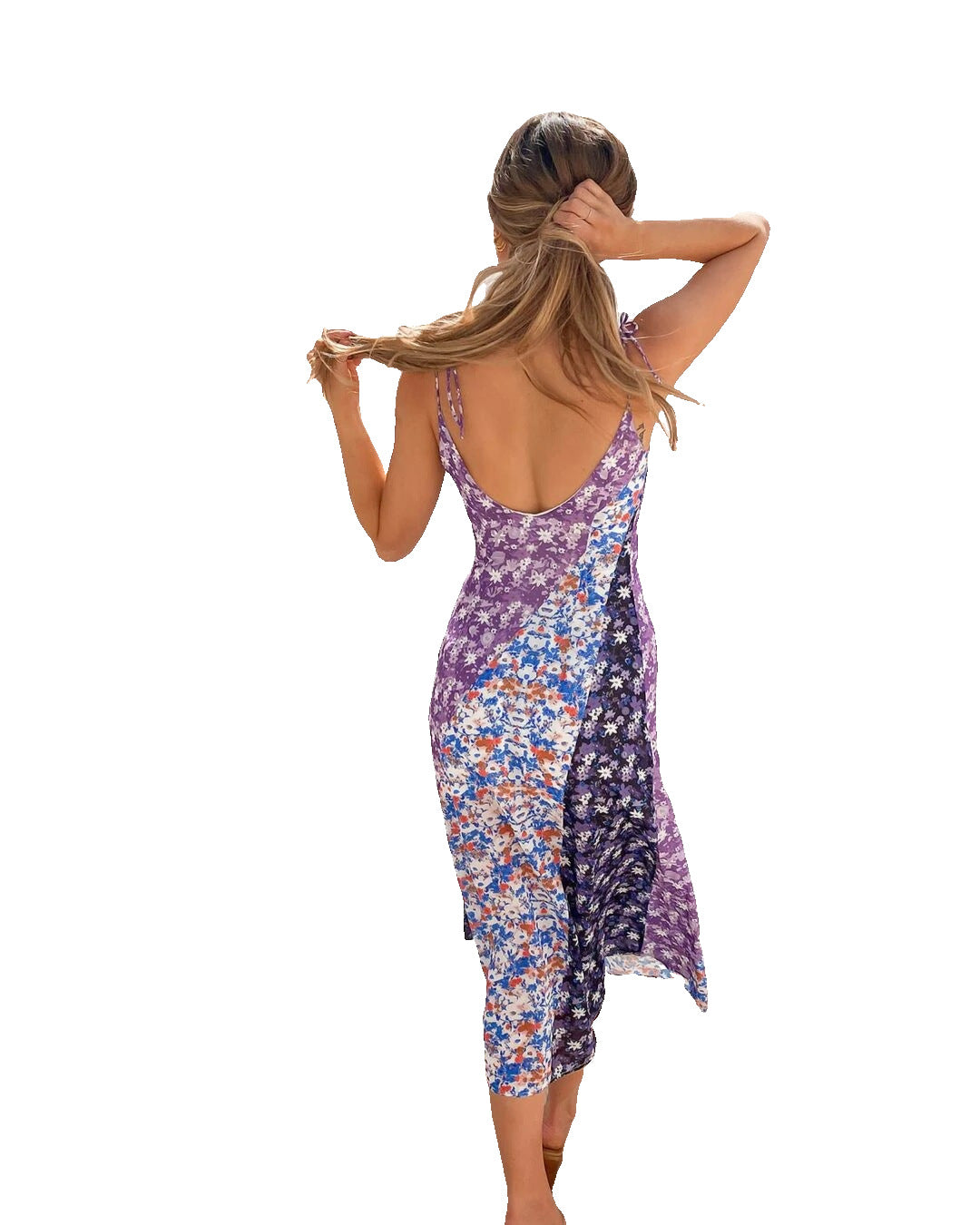 Sling V-Neck Floral Print Beach Dress