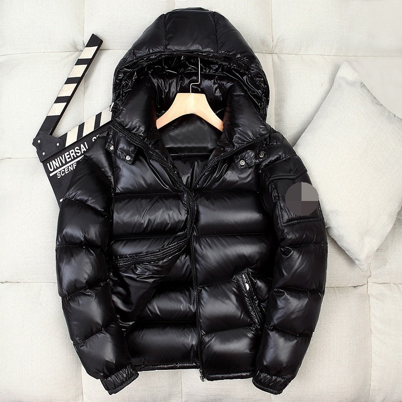 Shiny Puffer White Duck Down Hooded Jacket
