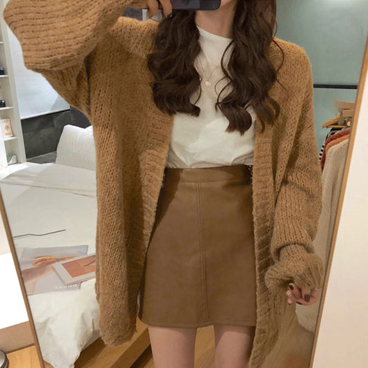 Lazy Wind Thick Loose Open Front Sweater