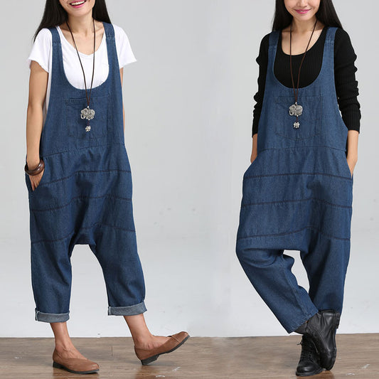 Super Loose Fitting Denim Jumpsuit