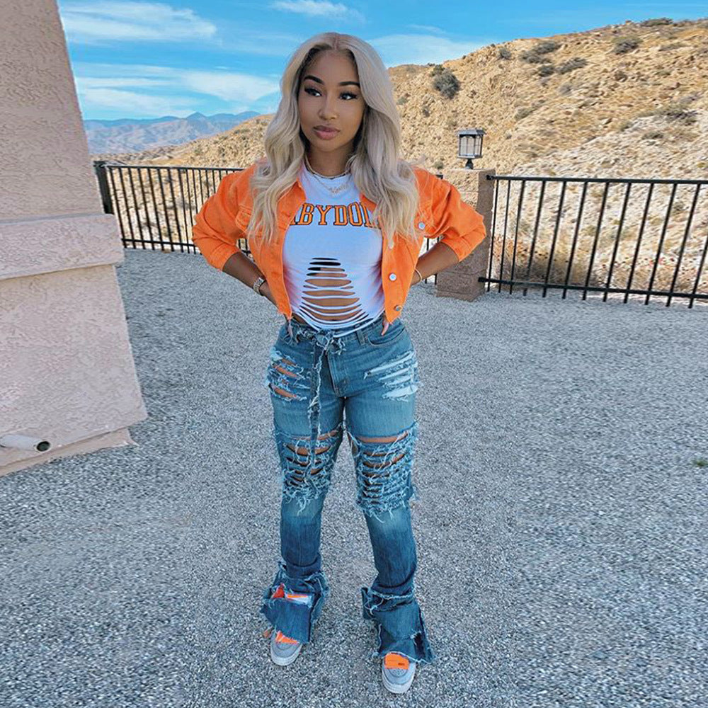 Cropped Top Denim Jacket
