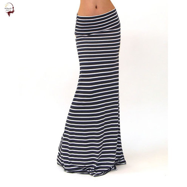 High Waist Long Hip Printed Skirt