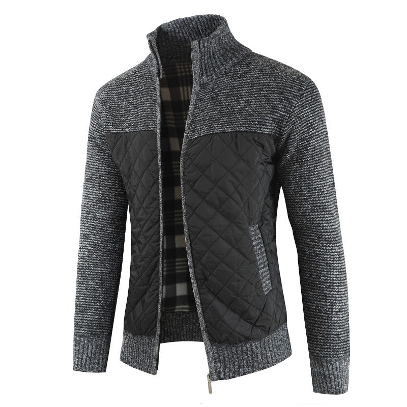 Velvet Padded  Knitted Cardigan Jacket