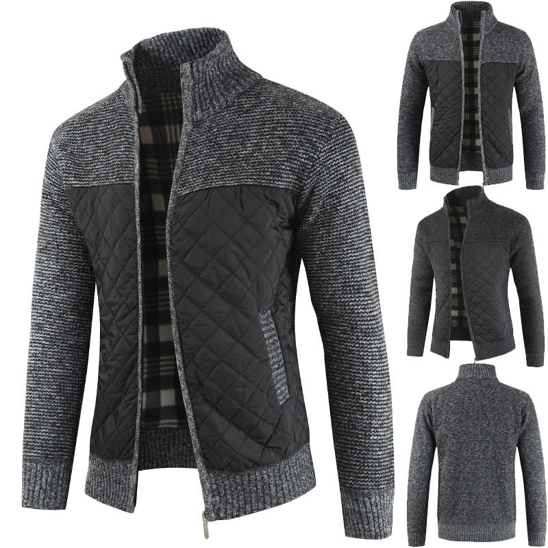 Velvet Padded  Knitted Cardigan Jacket