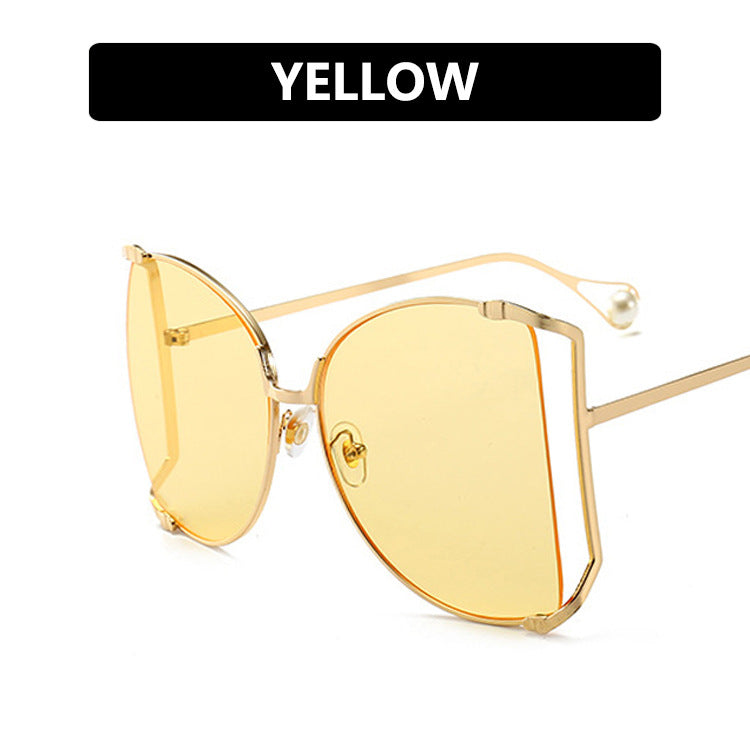 Classy Metal Frame Cutout Sunglasses