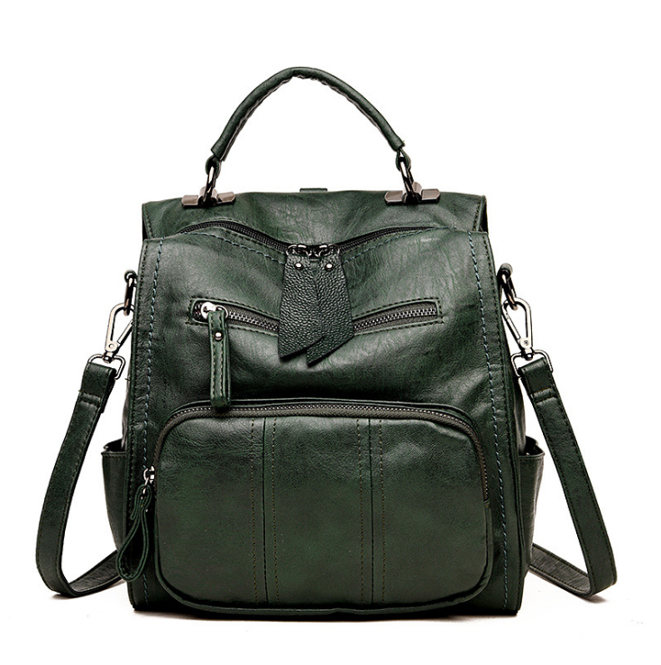 Faux Leather Multi Use Backpack/Handbag