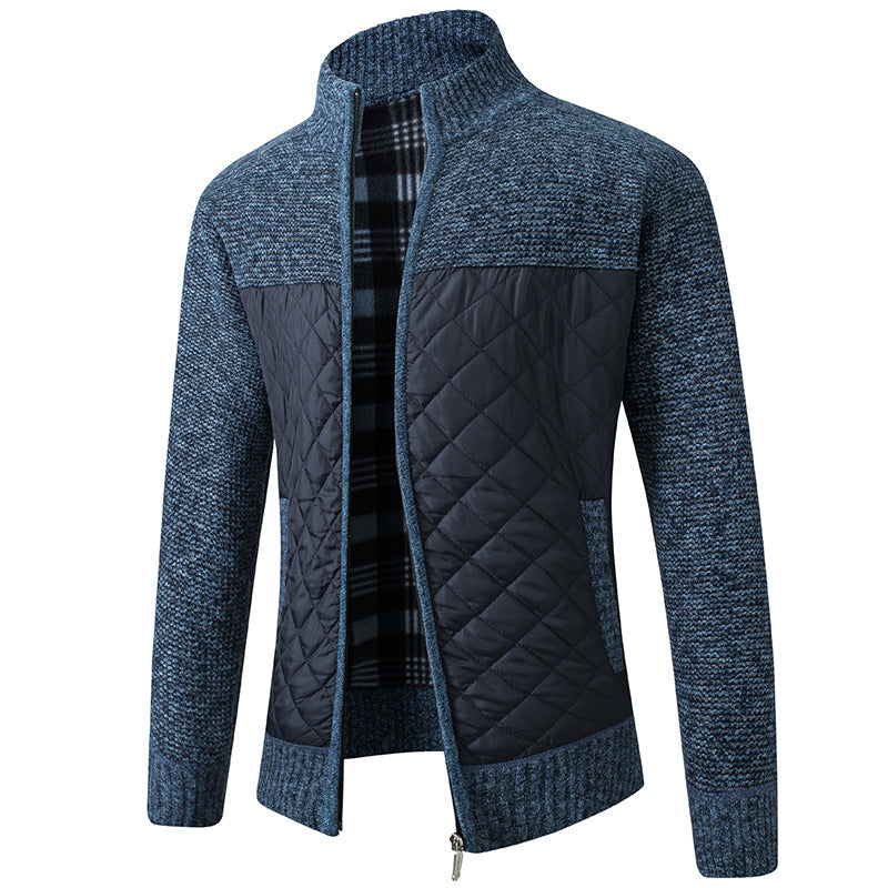 Velvet Padded  Knitted Cardigan Jacket