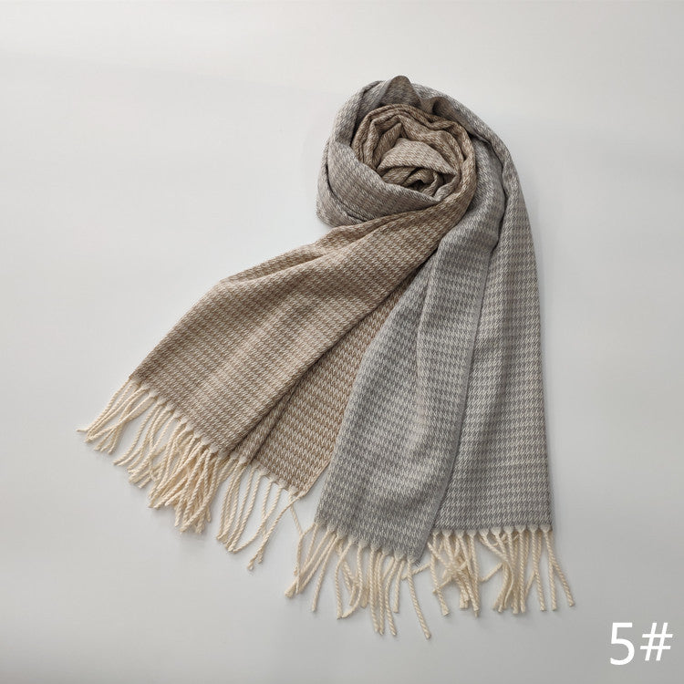 Imitation Cashmere Scarf w/Fringed Ends