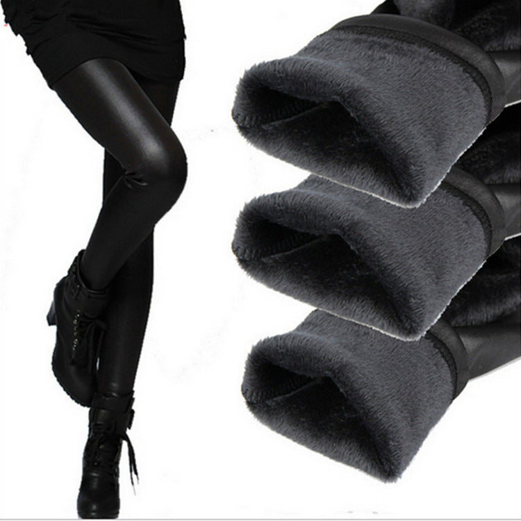 Faux Leather Fleece Lined Leggings