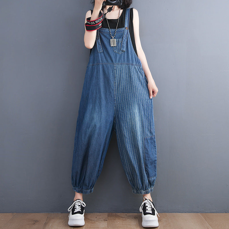 Loose Fitting Retro Denim Overalls