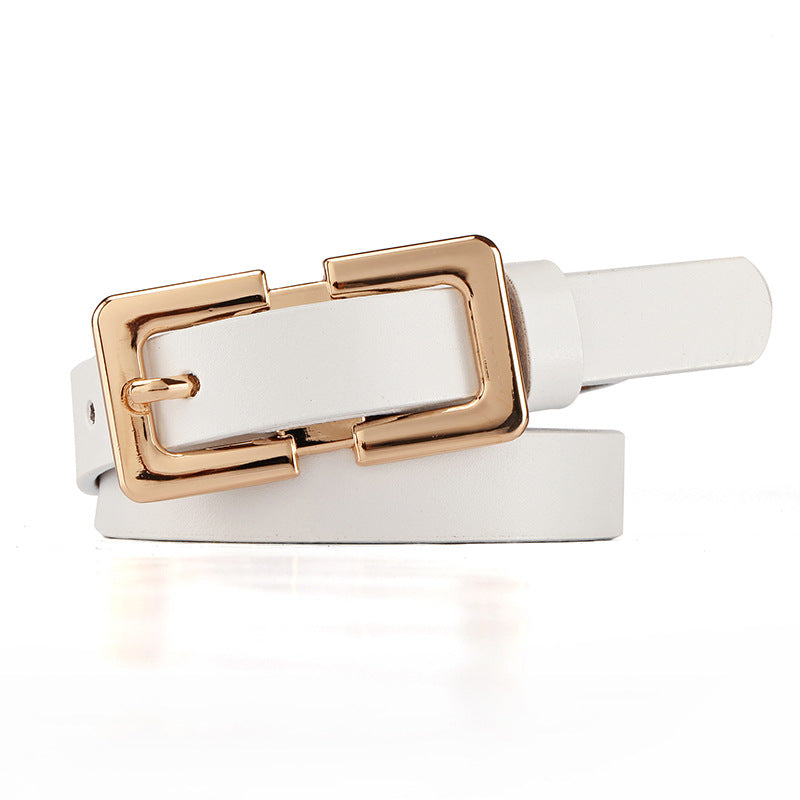 Retro Style Thin Leather Belt
