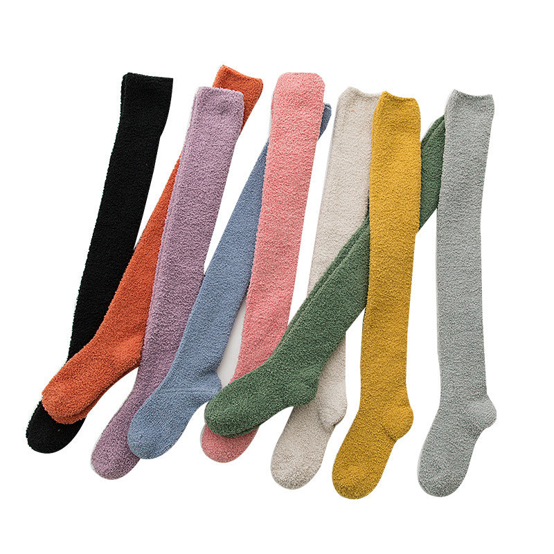 Long Coral Fleece Socks