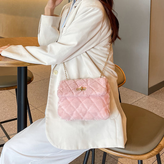 Plush Ringer Shoulder Bag