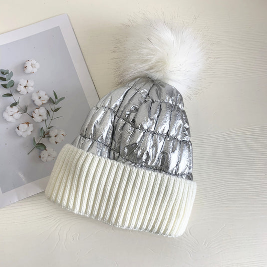 Shine Down Filled Knit Hat w/pom