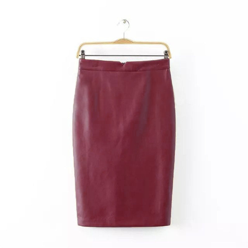 Faux Leather High Waist Skirt