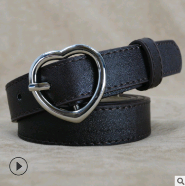 Love Buckle Leather Belt