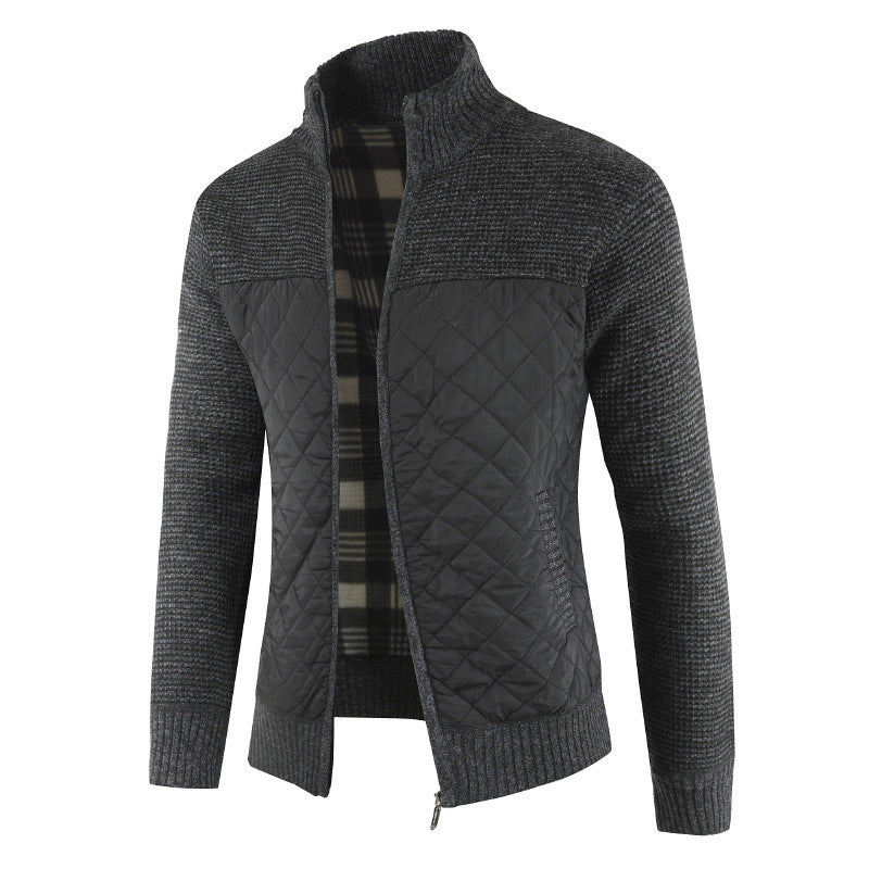 Velvet Padded  Knitted Cardigan Jacket