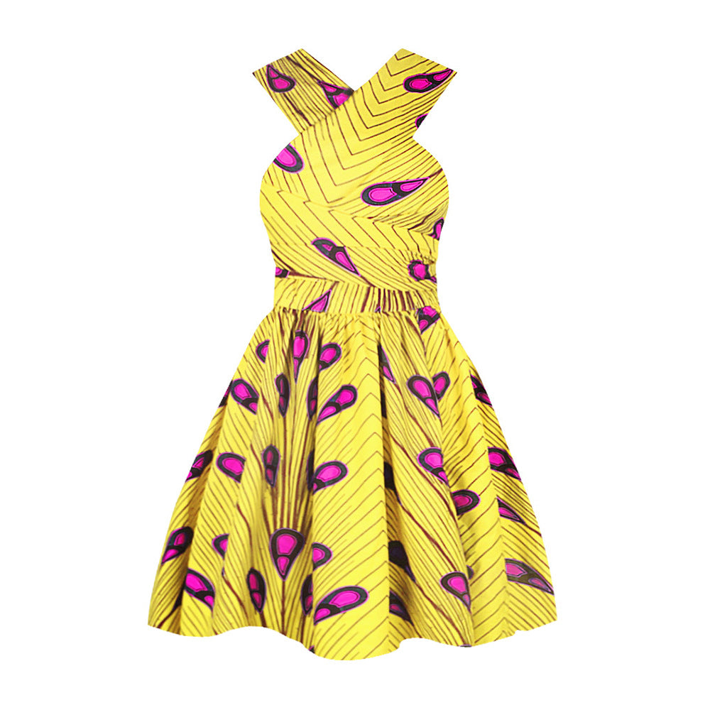 African Print Pleated Dress