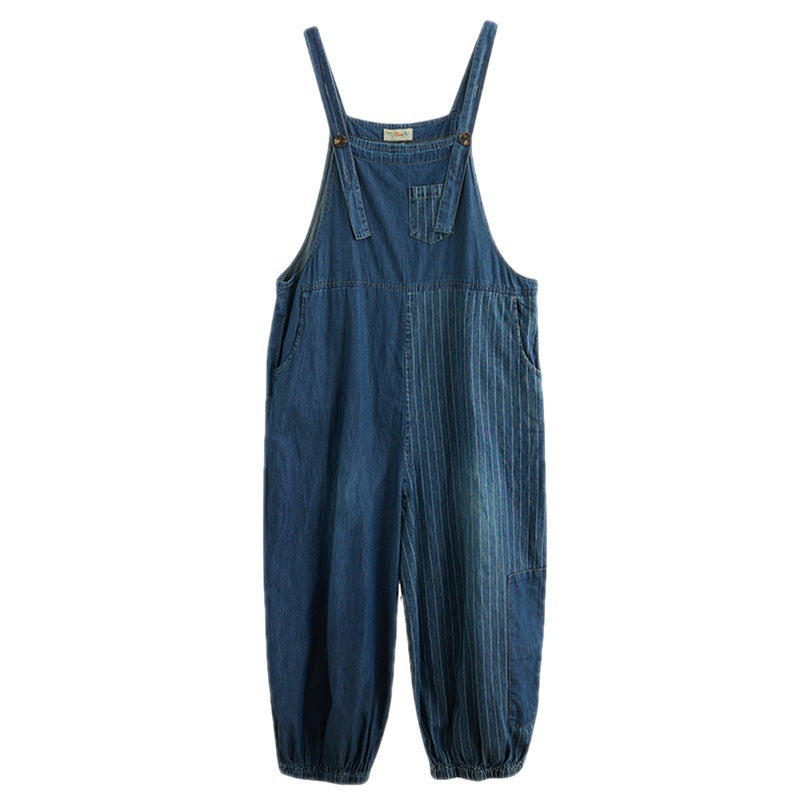 Loose Fitting Retro Denim Overalls
