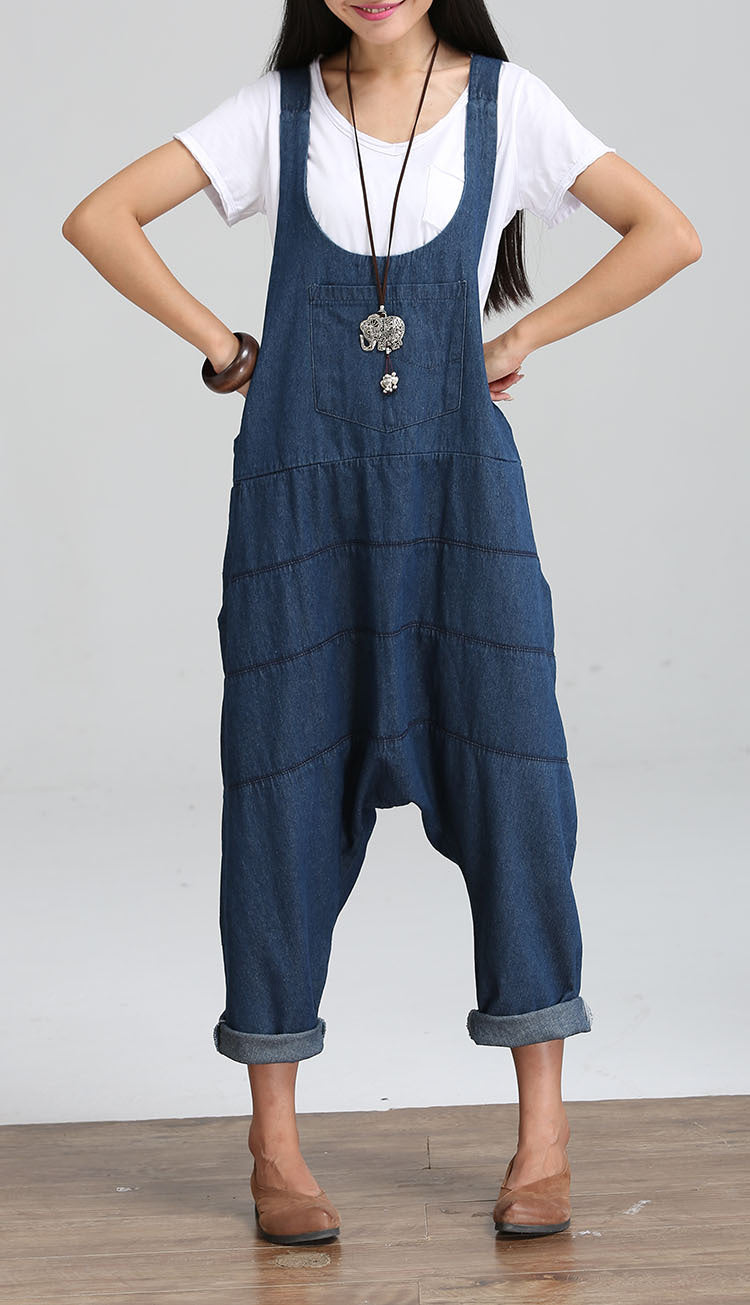 Super Loose Fitting Denim Jumpsuit