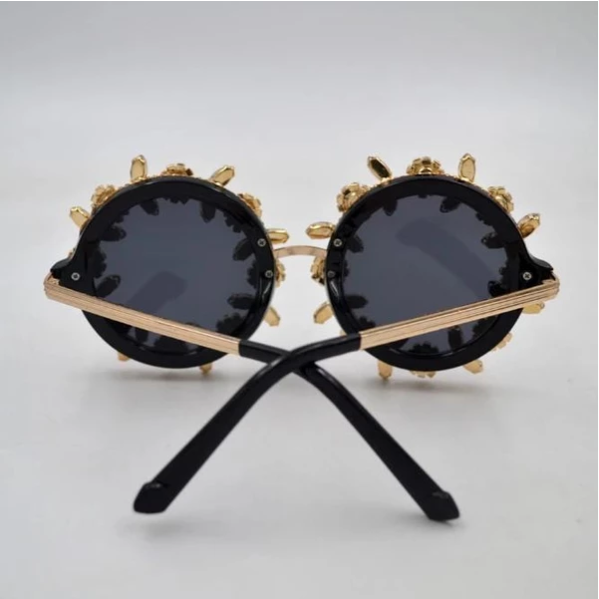 Floral Bling Round UV Sunglasses