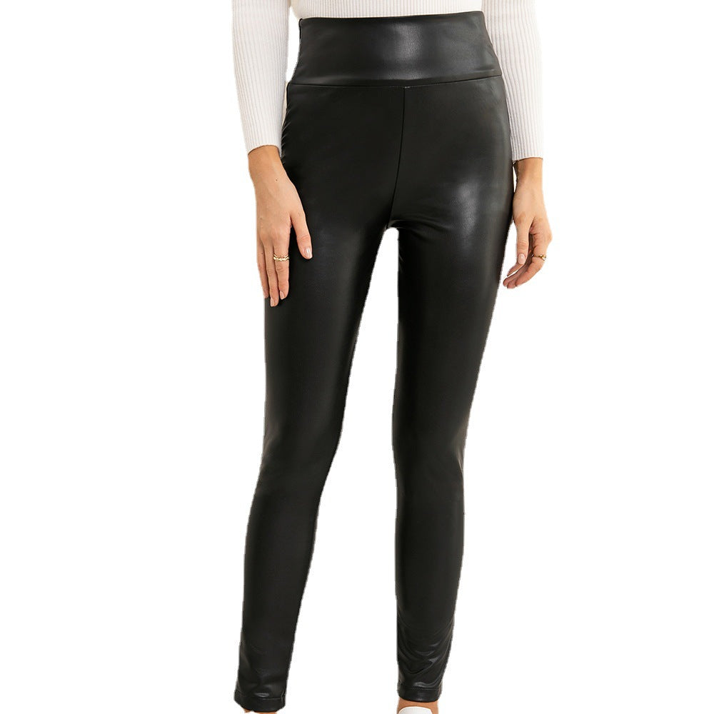 High Elasticity Slim Fit PU Leather Pants