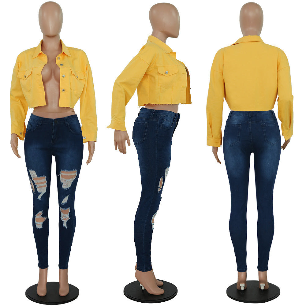 Cropped Top Denim Jacket