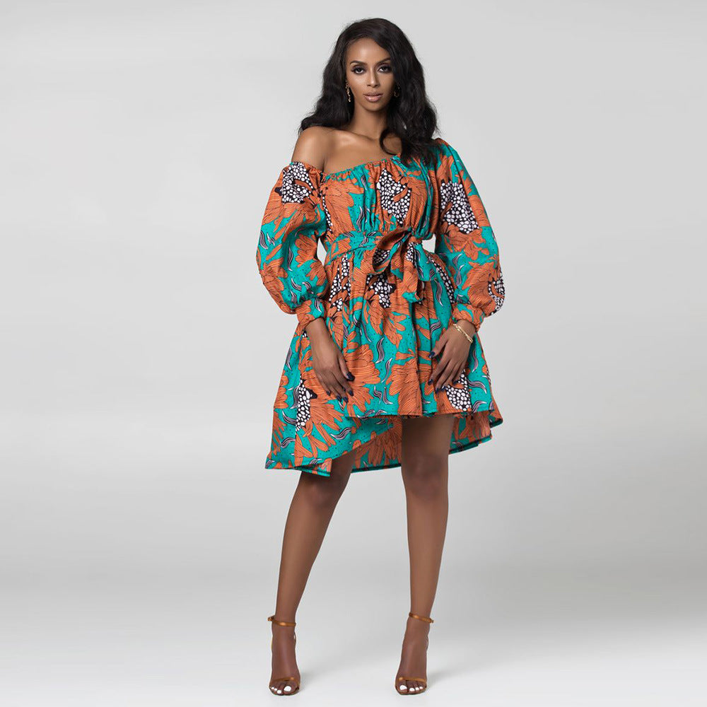 African Print Loose Waist Skirt