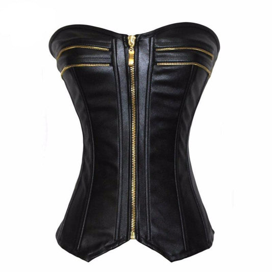 Faux Leather Corset