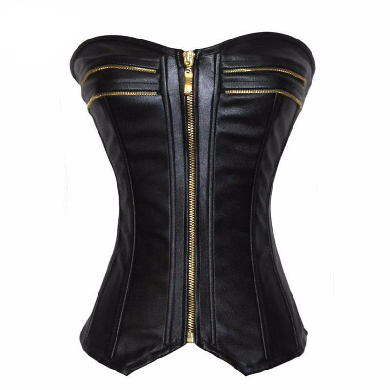 Faux Leather Corset
